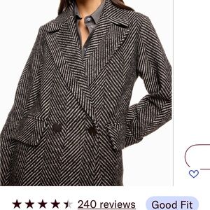 NVLT brand: Women's Black Herringbone Coat, size L